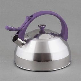 img 1 attached to Creative Home Steppes 2.8 Qt Stainless Steel Whistling Teakettle 🍵 - Purple Coated Handle and Aluminum Capsulated Bottom - Brushed Finish Body