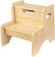 🪑 kidkraft wooden two-step children's stool with handles - natural: the perfect gift for ages 3-8 logo