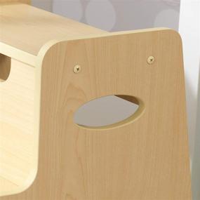 img 1 attached to 🪑 KidKraft Wooden Two-Step Children's Stool with Handles - Natural: The Perfect Gift for Ages 3-8