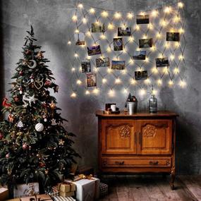 img 3 attached to 🎄 Christmas Fairy Lights with 25 Clips | 75 LED Net Photo Clips String Light | Remote Controlled | 3.3x3.3 Ft | 8 Modes | USB Operated| Cards Photo Hanging Display | Home Bedroom Indoor Wall Decoration | Warm White