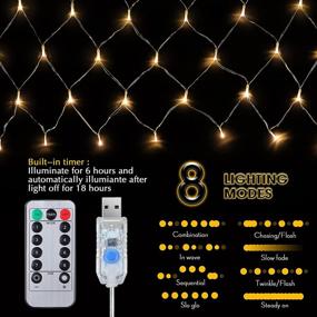 img 2 attached to 🎄 Christmas Fairy Lights with 25 Clips | 75 LED Net Photo Clips String Light | Remote Controlled | 3.3x3.3 Ft | 8 Modes | USB Operated| Cards Photo Hanging Display | Home Bedroom Indoor Wall Decoration | Warm White