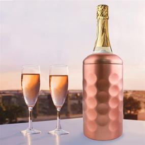 img 3 attached to 🍾 Sangyn Wine Chiller - Iceless Wine Cooler for Extended Chilling, Premium Insulated Wine Bottle Holder Preserves Coldness up to 6 Hours - Fits Most 750ml Champagne Bottles (Rose Gold)