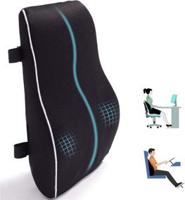 img 4 attached to Memory Foam Lumbar Support Pillow for Office Chair, Car, Computer, Gaming Chair, Recliner - Back Pain Relief, Improved Posture with Double Adjustable Straps and Mesh Cover