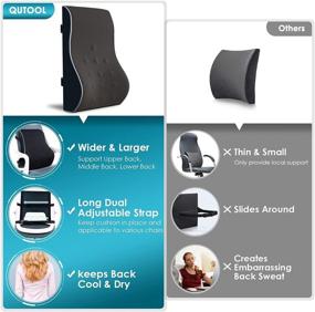 img 2 attached to Memory Foam Lumbar Support Pillow for Office Chair, Car, Computer, Gaming Chair, Recliner - Back Pain Relief, Improved Posture with Double Adjustable Straps and Mesh Cover