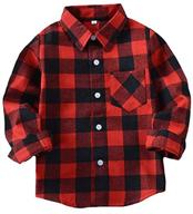 sleeve button flannel shirt for boys (red/black, 9-10 years) - tops, tees, & clothing logo