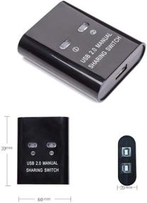 img 2 attached to USB-переключатель для обмена принтера, ручной переключатель-адаптер для обмена 1 принтером, сканером, USB-устройством концентратора между 2 компьютерами с 2 пакетами мужских кабелей