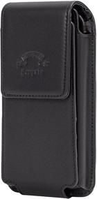 img 4 attached to 📱 Hengwin PU Leather Cell Phone Belt Case - Black Holster Pouch with Belt Clip Loop and Card Holder for Samsung Galaxy S21+, S20+, S10+, S9+, A52, A22, A10s, J7, LG W10, Moto G Power, iPhone 11, 12 Pro Max, XR, 6s Plus