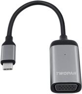 twopan usb c hub - адаптер типа-c с vga и алюминиевым корпусом для macbook pro, монитора, проектора, ноутбука yoga, chromebook - улучшение подключения! логотип