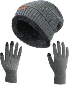 img 4 attached to HINDAWI Winter Slouchy Beanie Mittens Outdoor Recreation and Hiking & Outdoor Recreation Clothing