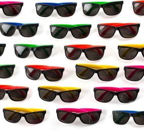 img 4 attached to 🕶️ Neliblu 30-Pack Neon Kids Sunglasses with UV Protection - Party Favors and Bulk Pool Party Fillers - Goody Bag Fillers, Beach Party Favors, Bulk Party Pack