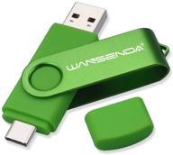 версия продукта «wansenda 2 в 1 type c otg usb c flash drive usb 3.0/3.1 thumb drive для пк/мак/usb-смартфонов usb-c samsung galaxy, 64 гб, зеленый» логотип