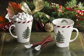 img 1 attached to 🎄 Spode Peppermint Spoons with Christmas Tree Design