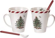 🎄 spode peppermint spoons with christmas tree design логотип