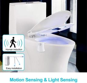 img 3 attached to 🚽 Motion Sensor LED Toilet Night Light - 8 Color Changing Bowl Light for Bathroom, Perfect Detection-Fits Any Toilet