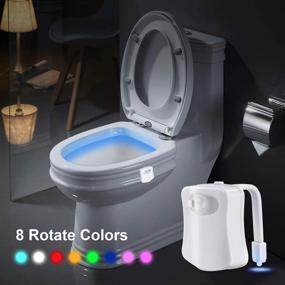 img 2 attached to 🚽 Motion Sensor LED Toilet Night Light - 8 Color Changing Bowl Light for Bathroom, Perfect Detection-Fits Any Toilet