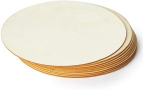 img 4 attached to Crafting Essentials: 10 Count 8 Inch Unfinished Wooden Circle Discs for DIY Projects