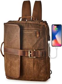 img 4 attached to BRASS TACKS Leathercraft Backpack Rucksack: Stylish and Durable Bag for Every Adventure