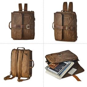 img 2 attached to BRASS TACKS Leathercraft Backpack Rucksack: Stylish and Durable Bag for Every Adventure