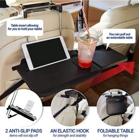 img 1 attached to 3-in-1 Car Steering Wheel Eating Tray - Anti-Slip Pads & Carrying Bag Included | Back Seat Laptop Desk, Writing Work Table | Organizer for Kids, Family, Commuters