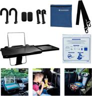 3-in-1 car steering wheel eating tray - anti-slip pads & carrying bag included | back seat laptop desk, writing work table | organizer for kids, family, commuters logo