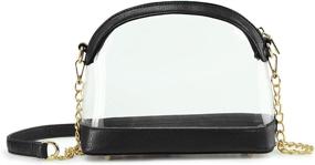 img 4 attached to 👜 Vegan Leather Trim Clear Crossbody Bag - Stadium Approved Women's Shoulder Handbag