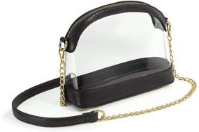 img 3 attached to 👜 Vegan Leather Trim Clear Crossbody Bag - Stadium Approved Women's Shoulder Handbag
