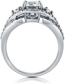 img 1 attached to 💍 BERRICLE Rhodium Sterling Zirconia Engagement Jewelry: Elegant Wedding & Engagement Accessories for Women