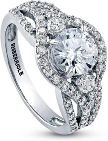 img 4 attached to 💍 BERRICLE Rhodium Sterling Zirconia Engagement Jewelry: Elegant Wedding & Engagement Accessories for Women