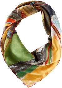 img 2 attached to Exquisite Classic Art Print Charmeuse Silk Scarf: Large Square Elegance