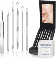 ultimate pimple popper tool kit - blackhead & whitehead remover with ingrown hair extraction: 6pcs set for facial skin acne, zit removal, and pore cleansing - ideal stocking stuffers logo