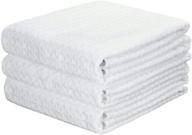 🧽 mia'sdream microfiber waffle weave kitchen towel set - thick washcloth & dish cloth combo - ideal for kitchen cleaning & tea towel purposes - 3 pack, 16 inch x 24 inch, white logo
