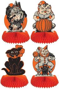 img 4 attached to 🎃 Vintage Halloween Centerpieces - Beistle 4-Piece Set, 9-Inch, Multicolor
