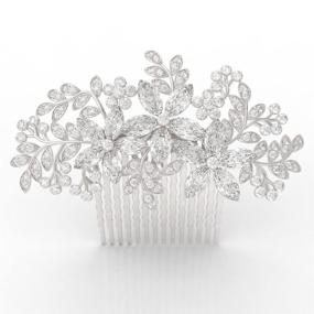 img 4 attached to 💎 Silver Crystal Bridal Hair Comb - Wedding Hair Accessories for Brides, Bridesmaids