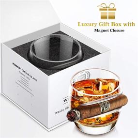 img 3 attached to 🥃 Kollea Cigar Whiskey Glass with Cigar Rest Holder: Ideal Gift for Sophisticated Men, 15 Oz Capacity, in Elegant Gift Box - Perfect for Christmas, New Year, Thanksgiving, Birthdays