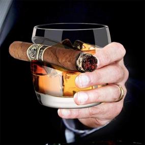 img 1 attached to 🥃 Kollea Cigar Whiskey Glass with Cigar Rest Holder: Ideal Gift for Sophisticated Men, 15 Oz Capacity, in Elegant Gift Box - Perfect for Christmas, New Year, Thanksgiving, Birthdays