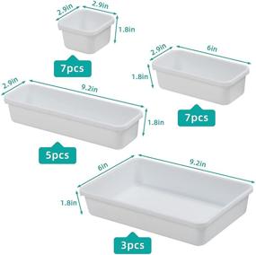 img 3 attached to Backerysupply Set of 22 Interlocking Desk Drawer Organizer Trays: Efficient White Dividers for Office Supplies and Tools Storage