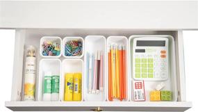 img 2 attached to Backerysupply Set of 22 Interlocking Desk Drawer Organizer Trays: Efficient White Dividers for Office Supplies and Tools Storage