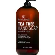 🌿 botanic hearth tea tree liquid hand soap - sulfate free formula with aloe vera and therapeutic grade tea tree oil - 16 fl oz pump dispenser logo