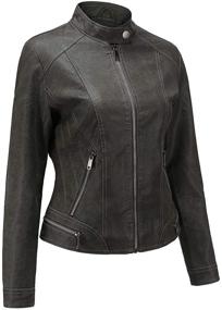 img 3 attached to SummerDiary Womens Leather Jackets X Large Women's Clothing