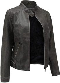 img 4 attached to SummerDiary Womens Leather Jackets X Large Women's Clothing