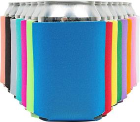 img 4 attached to 🍺 Soft Insulated Beer Can Cooler Sleeves (14-Pack) for Soda, Beer & Water Bottles - Perfect for Vinyl Projects, Wedding Favors & Gifts