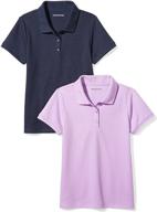 👚 amazon essentials girls' short-sleeve uniform interlock polo: comfortable and stylish polo shirts for school logo