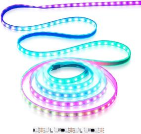 img 4 attached to 🌈 12V Aclorol WS2811 Digital Addressable LED Strip - Programmable 5050 RGB 5M 300 LED Strip Dream Color, IP67 Waterproof - White PCB