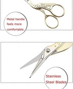 img 3 attached to BHRTC Gold Vintage Plum Blossom Scissors and Classic Crane Design for Embroidery, Sewing, Craft, Art - Premium Scissors for Everyday Use