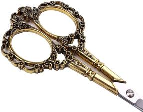 img 2 attached to BHRTC Gold Vintage Plum Blossom Scissors and Classic Crane Design for Embroidery, Sewing, Craft, Art - Premium Scissors for Everyday Use