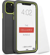 the cellairis bundle: iphone 11 pro max-compatible case & tempered-glass screen protector - gunmetal logo