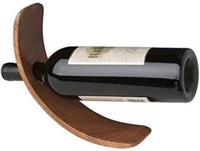 img 1 attached to Enhance Your Décor with the Sleek Curved Single Bottle Wood Stand - 9258