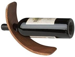 img 3 attached to Enhance Your Décor with the Sleek Curved Single Bottle Wood Stand - 9258