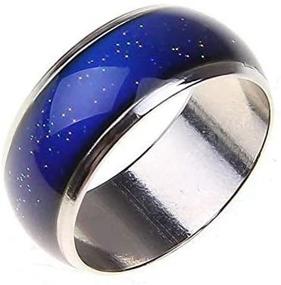 img 1 attached to 🌈 6mm Wide Stainless Steel Color Changing Mood Ring - Temperature Sensitive, Mood Sensitive Fashion Accessory for Couples