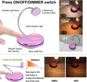 img 3 attached to Rechargeable Book Light LUXSWAY Adults Violet